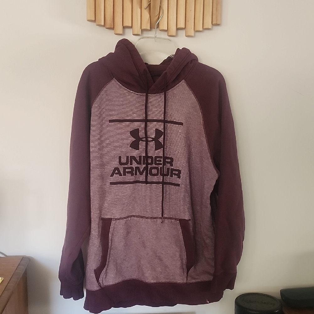 Under Armour Men's Maroon and Heather Gray Hoodie